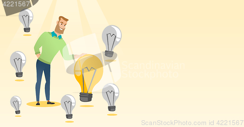 Image of Caucasian business man having business idea.
