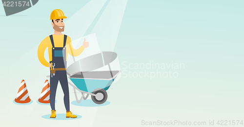 Image of Builder giving thumb up vector illustration.