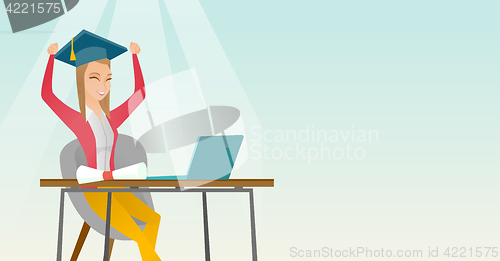 Image of Student using laptop for education.