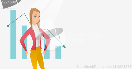 Image of Bancrupt business woman vector illustration.