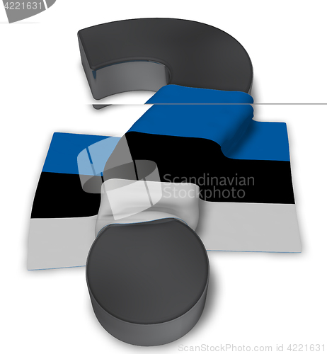 Image of question mark and flag of estonia - 3d illustration