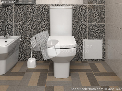 Image of white modern toilet bowl