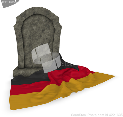 Image of gravestone and flag of germany - 3d rendering