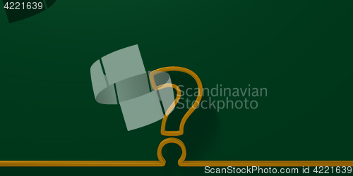 Image of Question mark on green background - 3d rendering