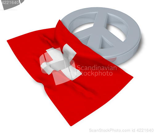 Image of peace symbol and flag of switzerland - 3d rendering