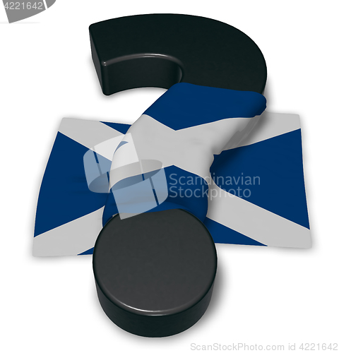 Image of question mark and flag of scotland - 3d illustration