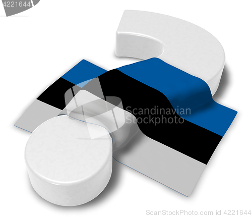 Image of question mark and flag of estonia - 3d illustration