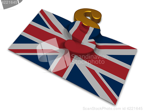 Image of paragraph symbol and flag of the uk - 3d rendering