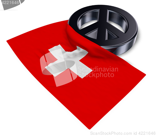 Image of peace symbol and flag of switzerland - 3d rendering