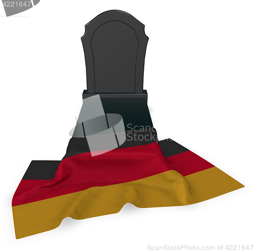 Image of gravestone and flag of germany - 3d rendering