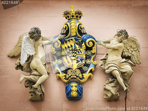 Image of coat of arms with two angels