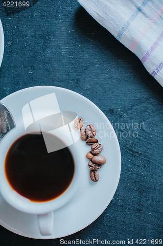 Image of From above shot of cup of coffee