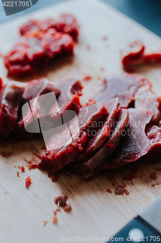 Image of Chopped meat on cutting board