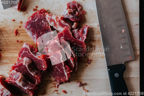 Image of Chopped meat on cutting board