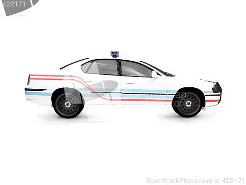 Image of isolated police white car side view