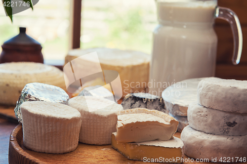 Image of Set of different cheese