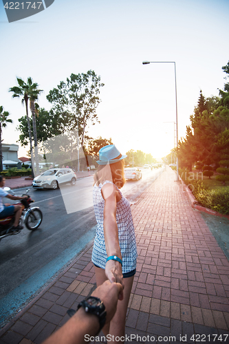 Image of Couple walking in the city