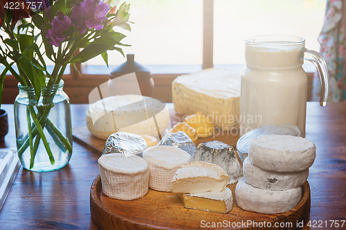 Image of Set of different cheese