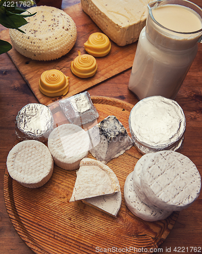 Image of Set of different cheese