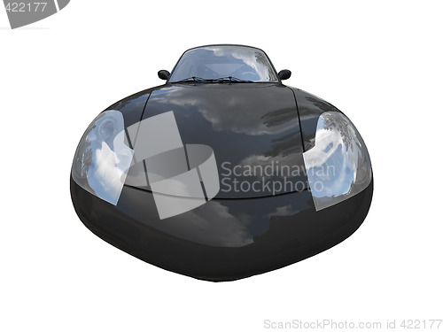 Image of isolated black super car front view 04