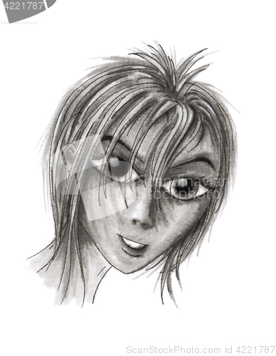 Image of Girl portrait in cartoon style