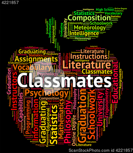 Image of Classmates Word Indicates Words Schoolmate And Schoolmates