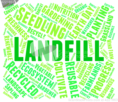 Image of Landfill Word Represents Waste Management And Disposal