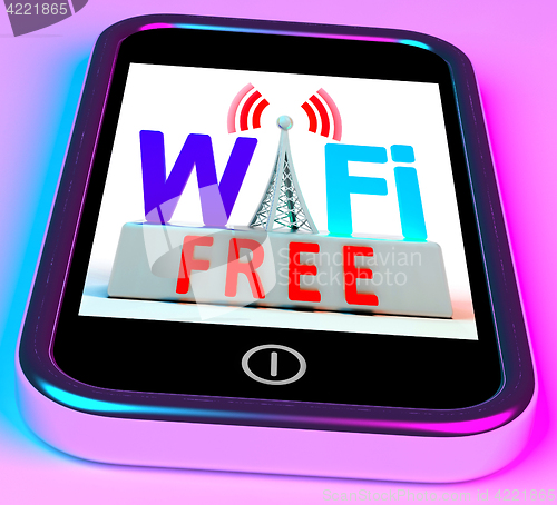 Image of Wifi Free On Smartphone Showing Wireless Free Internet