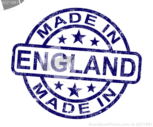 Image of Made In England Stamp Shows English Product Or Produce