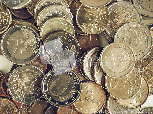 Image of Vintage Euro coins background