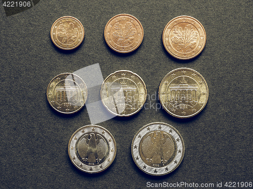 Image of Vintage Euro coins flat lay