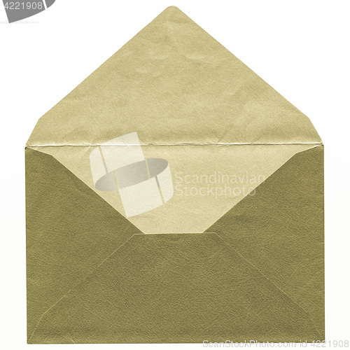 Image of Vintage looking Green envelope isolated