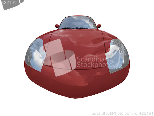 Image of isolated red super car front view 04