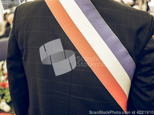 Image of Vintage looking French mayor with sash