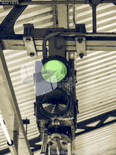 Image of Vintage looking Green Light