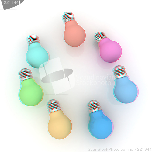 Image of lamps. 3D illustration. Anaglyph. View with red/cyan glasses to 