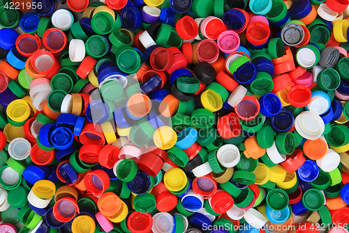 Image of plastic pet caps texture