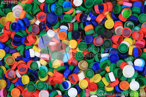 Image of plastic pet caps texture