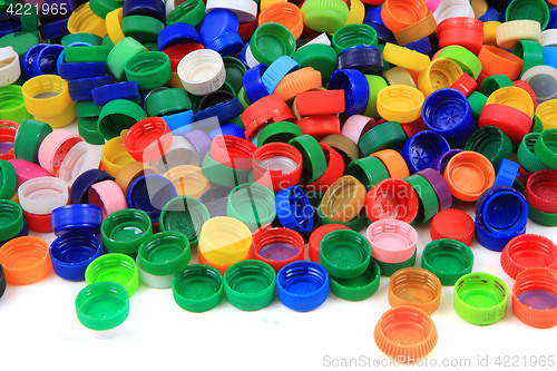 Image of plastic pet caps texture