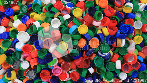 Image of plastic pet caps texture