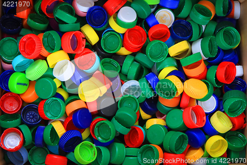 Image of plastic pet caps texture