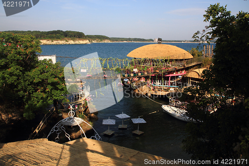 Image of beach with relax places