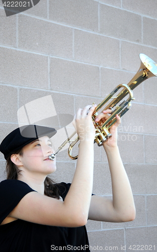 Image of Female trumpet player.