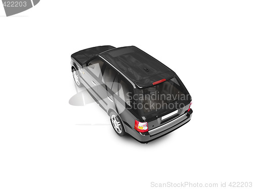Image of isolated black car back view 02