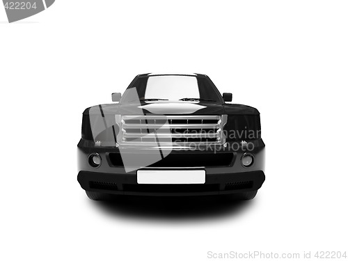 Image of isolated black car front view 02