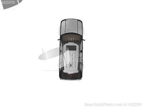 Image of isolated black car top view