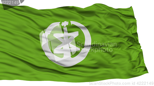 Image of Isolated Niigata Flag, Capital of Japan Prefecture, Waving on White Background