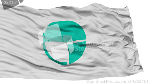 Image of Isolated Nagano Flag, Capital of Japan Prefecture, Waving on White Background