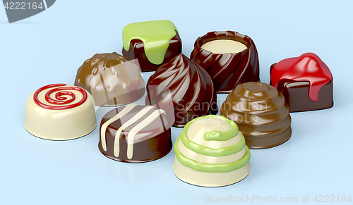 Image of Variety of chocolate candies