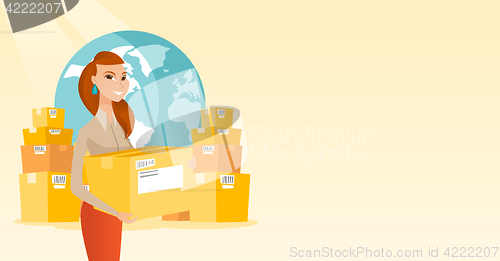 Image of Business worker of international delivery service.